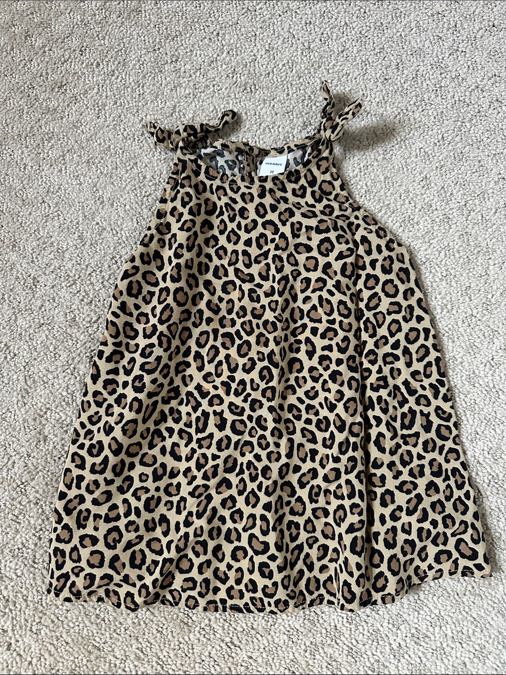 Old Navy Toddler Girls Leopard Tunic Tank Top - Tan & Black